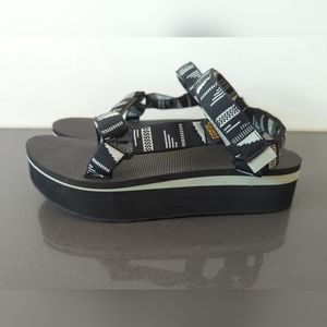Teva Black and White Platform Sandals